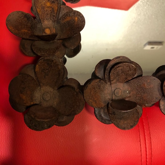 MIRROR INCREDIBLE IRON ART PIECE 12 “X 12 “ Hand Forged Rustic Heavy - Picture 3 of 8